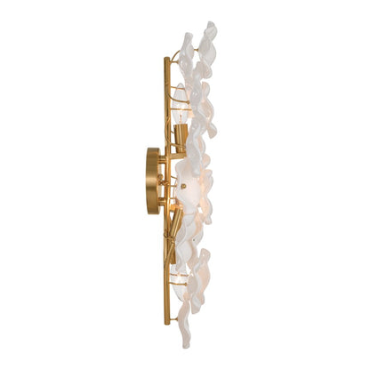 Crystorama Esme 4 Light 23" Sconce, Aged Brass/White