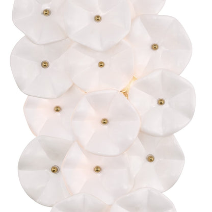 Crystorama Esme 4 Light 23" Sconce, Aged Brass/White