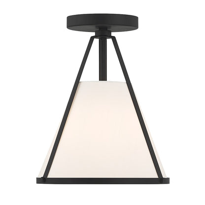 Crystorama Fulton 1 Light Flush/Semi Flush, Black/White