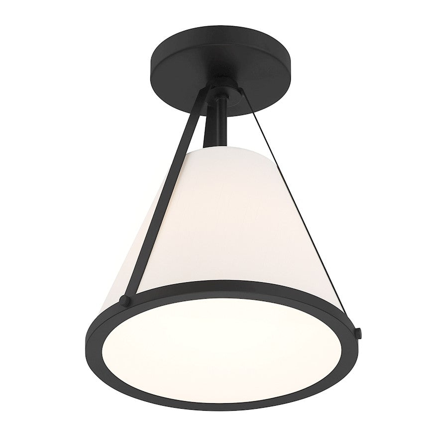 Crystorama Fulton 1 Light Flush/Semi Flush, Black/White