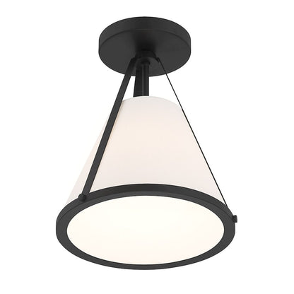 Crystorama Fulton 1 Light Flush/Semi Flush, Black/White