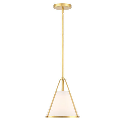 1 Light Pendant, Antique Gold/White