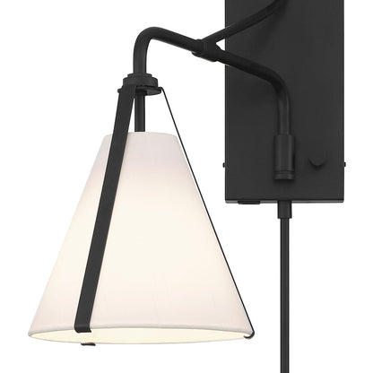 Crystorama Fulton 1 Light Task Sconce, Black/White