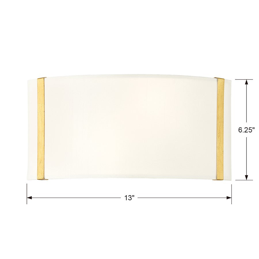 Crystorama Fulton 4 Light Linear Oval Chandelier, Gold/White