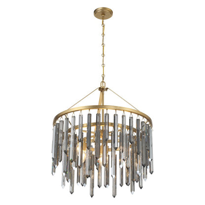 Crystorama Gemma 7 Light 24" Chandelier, Modern Gold/Silver