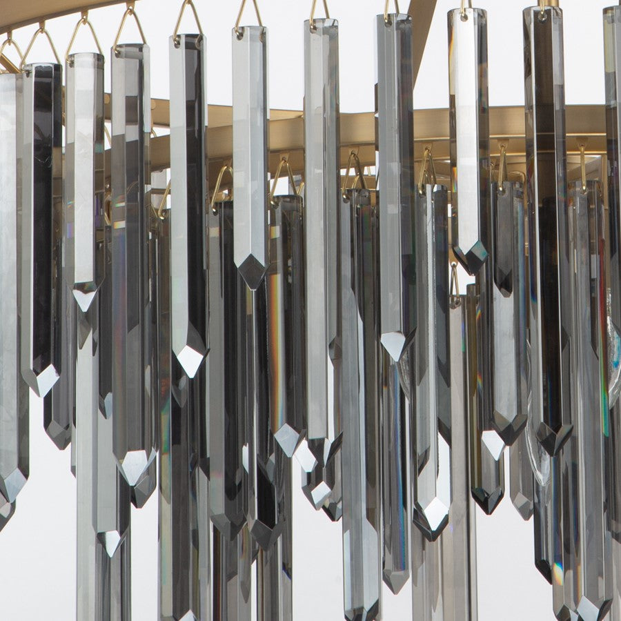 Crystorama Gemma 9 Light 32" Chandelier, Modern Gold/Silver