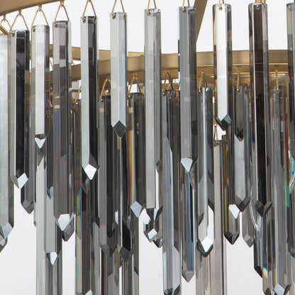 Crystorama Gemma 9 Light 32" Chandelier, Modern Gold/Silver