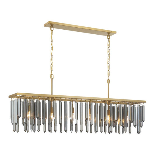 Crystorama Gemma 6 Light 52" Chandelier, Modern Gold/Silver - GEM-7007-MG-SS