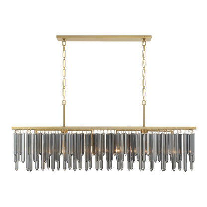 Crystorama Gemma 6 Light 52" Chandelier, Modern Gold/Silver