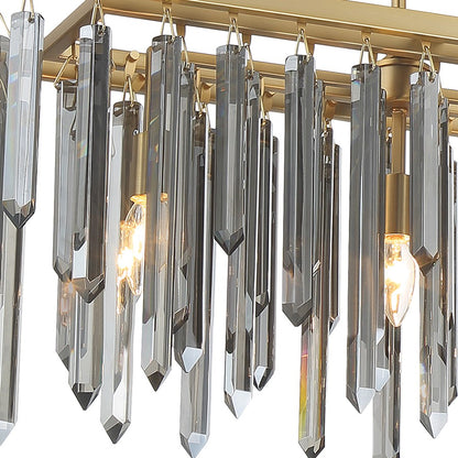 Crystorama Gemma 6 Light 52" Chandelier, Modern Gold/Silver