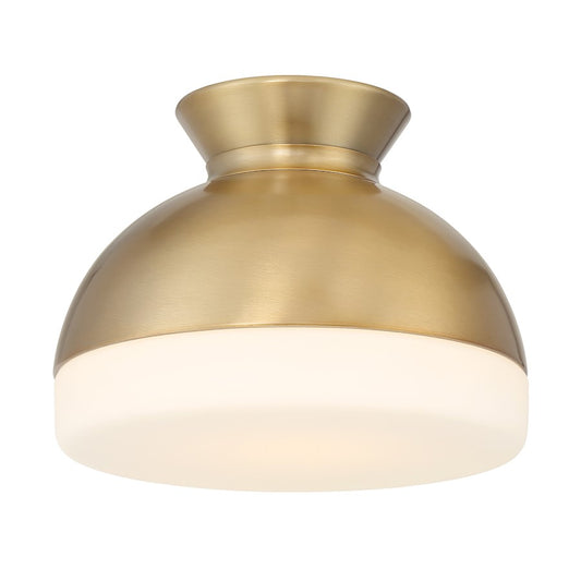 Crystorama Gidget 1 Light Flush Mount, Vibrant Gold/Etched Opal - GID-4000-VG