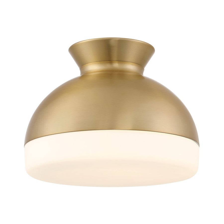 Crystorama Gidget 2Lt 15" Flush Mount, Vibrant Gold/Etched Opal - GID-4003-VG
