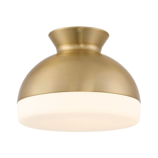 Crystorama Gidget 2Lt 15" Flush Mount, Vibrant Gold/Etched Opal - GID-4003-VG