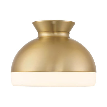 Crystorama Gidget 2Lt 15" Flush Mount, Vibrant Gold/Etched Opal