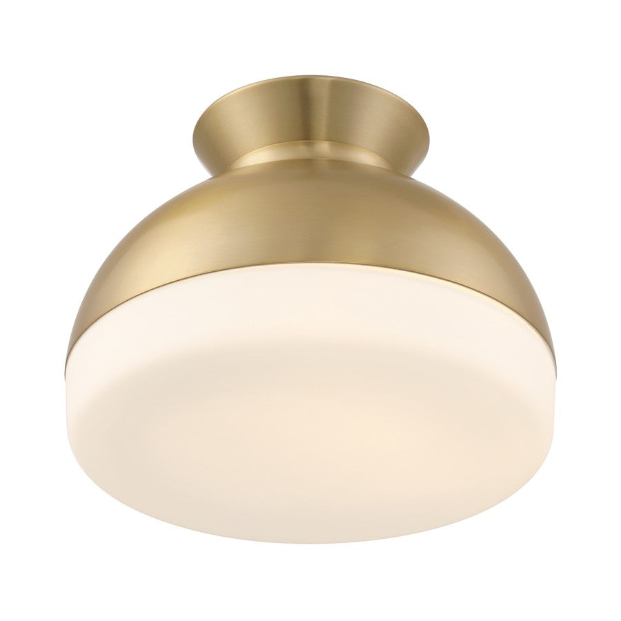 Crystorama Gidget 2Lt 15" Flush Mount, Vibrant Gold/Etched Opal
