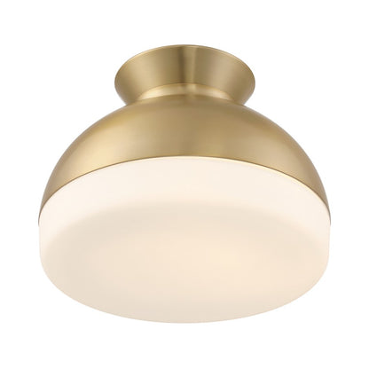 Crystorama Gidget 2Lt 15" Flush Mount, Vibrant Gold/Etched Opal