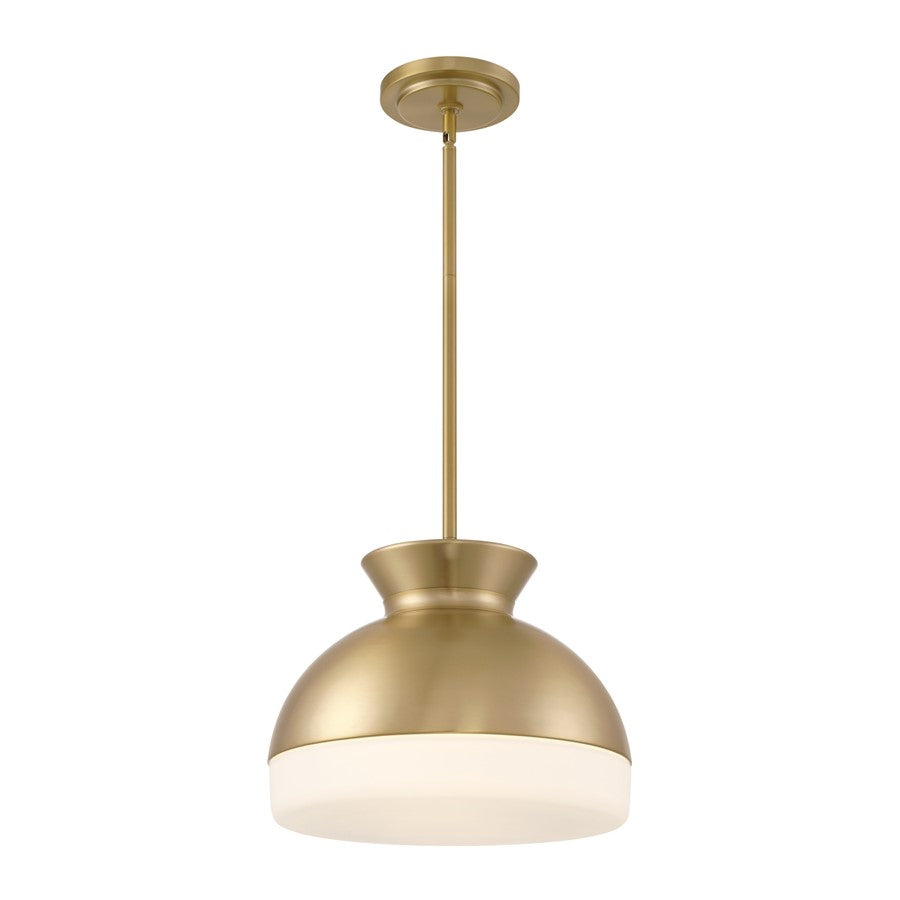 Crystorama Gidget 2 Light 15" Pendant, Vibrant Gold/Etched Opal - GID-4015-VG