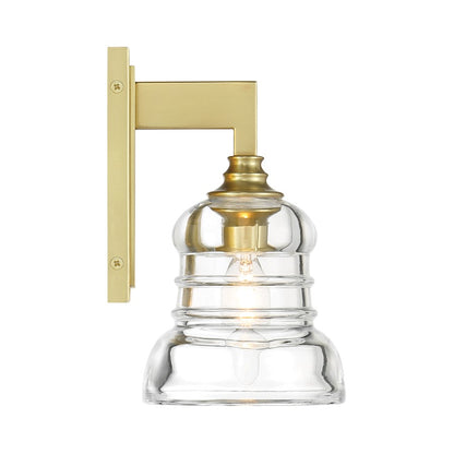 Crystorama Gregory 1 Light Sconce, Aged Brass/Clear