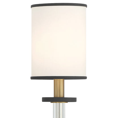 Crystorama Hatfield 8 Light Chandelier, Black Forged/Gold/White