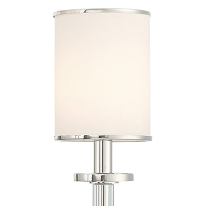 Crystorama Hatfield 8 Light Chandelier, Polished Nickel/White