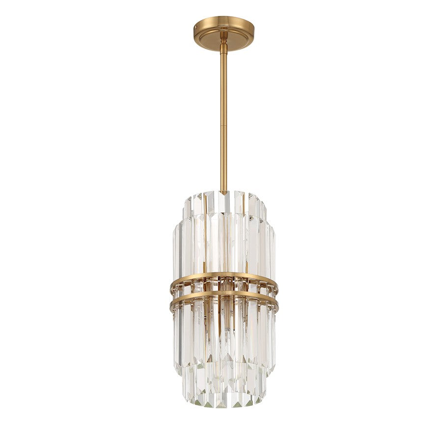 4 Light Mini Pendant, Aged Brass