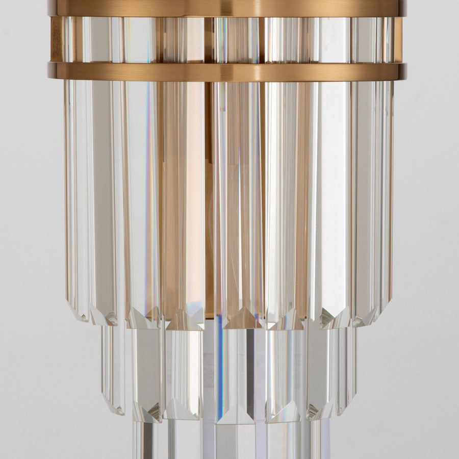 Crystorama Hayes 2 Light 7.5" Sconce, Aged Brass/Clear
