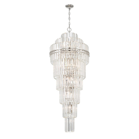 Crystorama Hayes 31 Light Chandelier, Polished Nickel - HAY-1419-PN