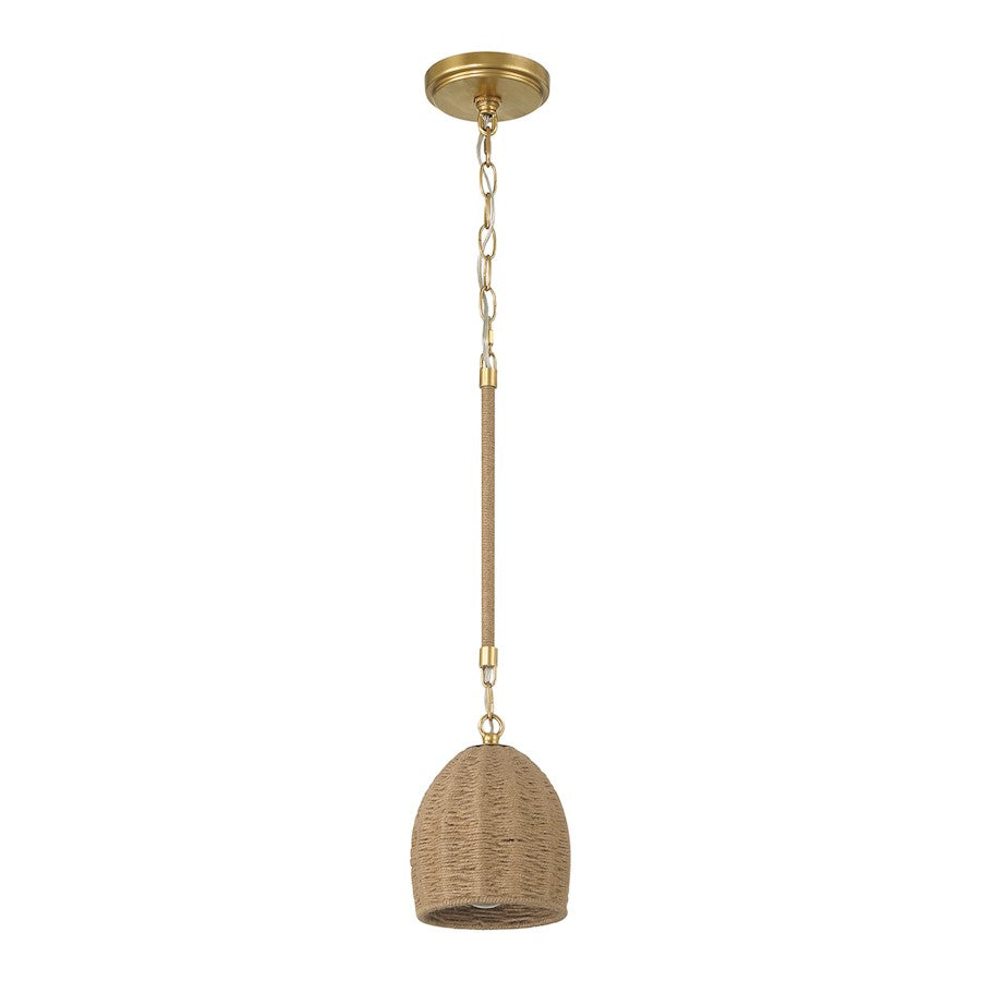 Crystorama Jace 1 Light Mini Pendant, Soft Gold