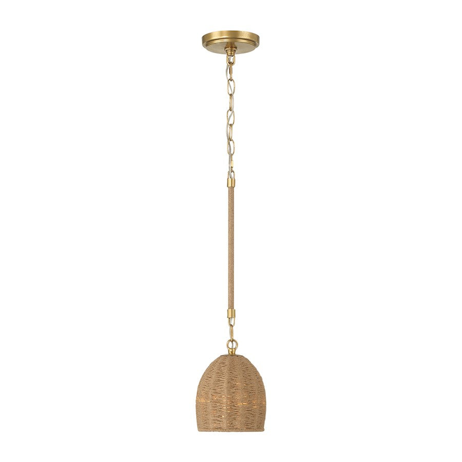 Crystorama Jace 1 Light Mini Pendant, Soft Gold