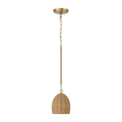 Crystorama Jace 1 Light Mini Pendant, Soft Gold
