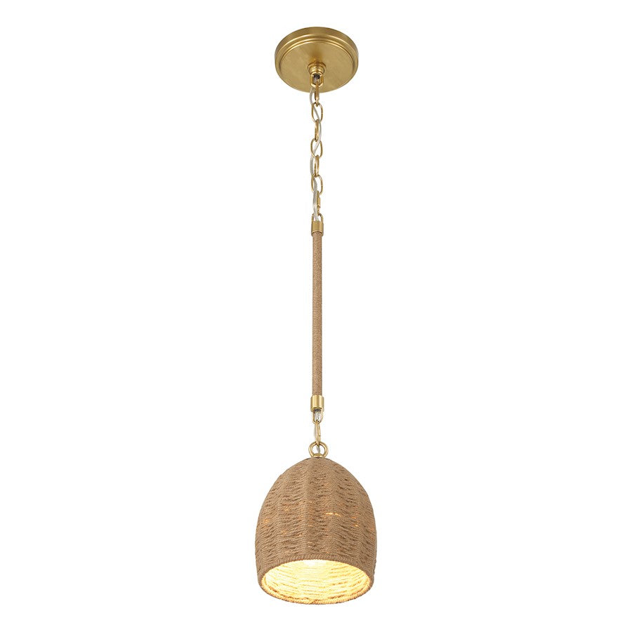 Crystorama Jace 1 Light Mini Pendant, Soft Gold