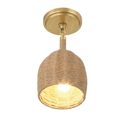 Crystorama Jace 1 Light Semi Flush Mount, Soft Gold