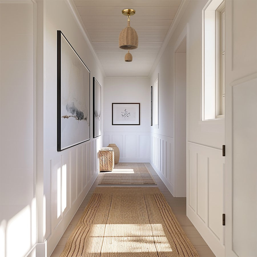 Crystorama Jace 1 Light Semi Flush Mount, Soft Gold