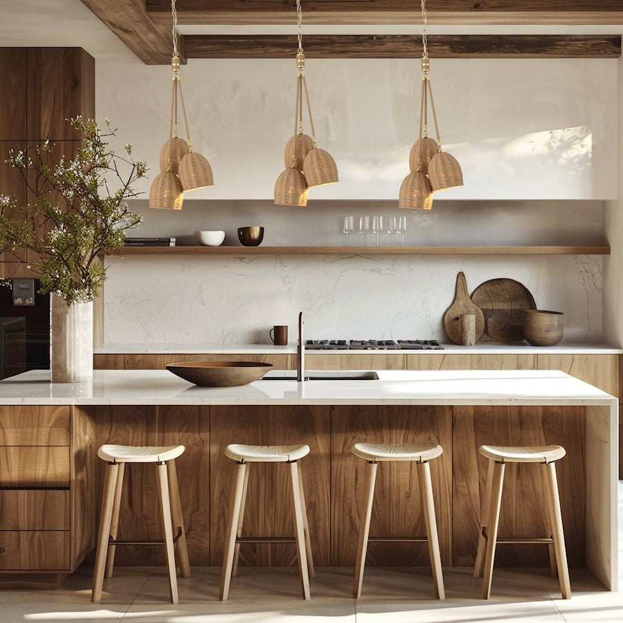 Crystorama Jace 3 Light Mini Pendant, Soft Gold