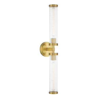Crystorama Jarvis 2 Light 29" Sconce, Aged Brass/Clear