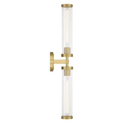 Crystorama Jarvis 2 Light 29" Sconce, Aged Brass/Clear