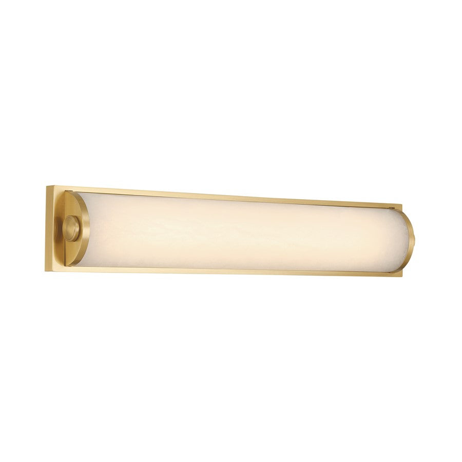 Crystorama Jarvis 1 Light 24.5" Sconce, Aged Brass/White - JAR-2311-AG