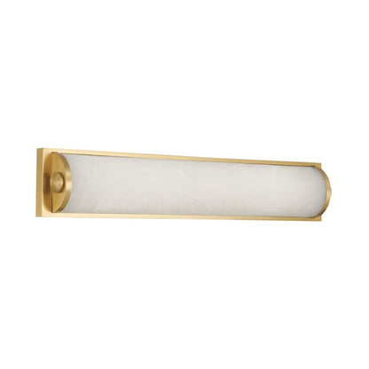 Crystorama Jarvis 1 Light 24.5" Sconce, Aged Brass/White
