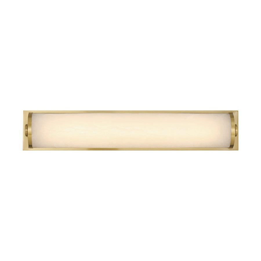 Crystorama Jarvis 1 Light 24.5" Sconce, Aged Brass/White