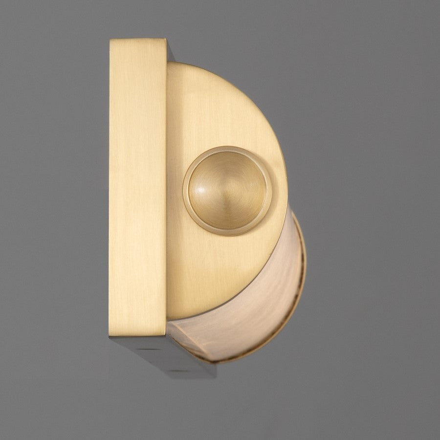 Crystorama Jarvis 1 Light 24.5" Sconce, Aged Brass/White