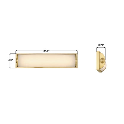 Crystorama Jarvis 1 Light 24.5" Sconce, Aged Brass/White