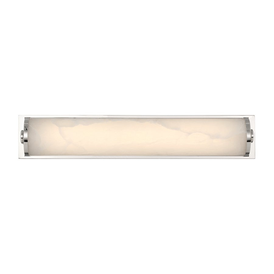 Crystorama Jarvis 1 Light 24.5" Sconce, Polished Nickel/White
