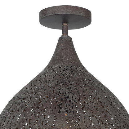 Crystorama Jasmine 1Lt 14" Semi Flush Mount, Bronze