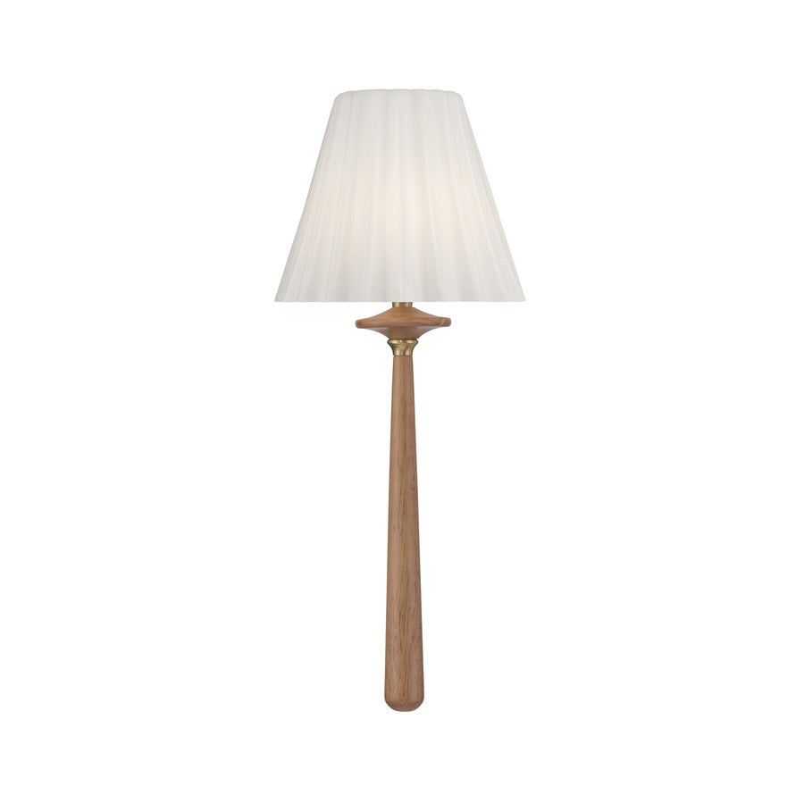 Crystorama Jules 1 Light 7.5" Sconce, Aged Brass/Wood/White - JLS-2901-AG-WD