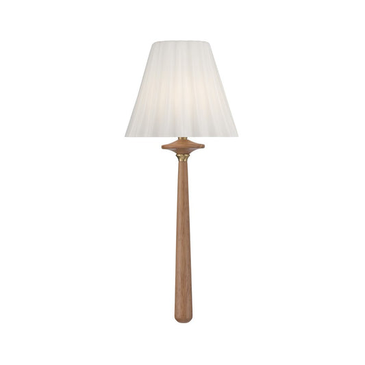 Crystorama Jules 1 Light 7.5" Sconce, Aged Brass/Wood/White - JLS-2901-AG-WD