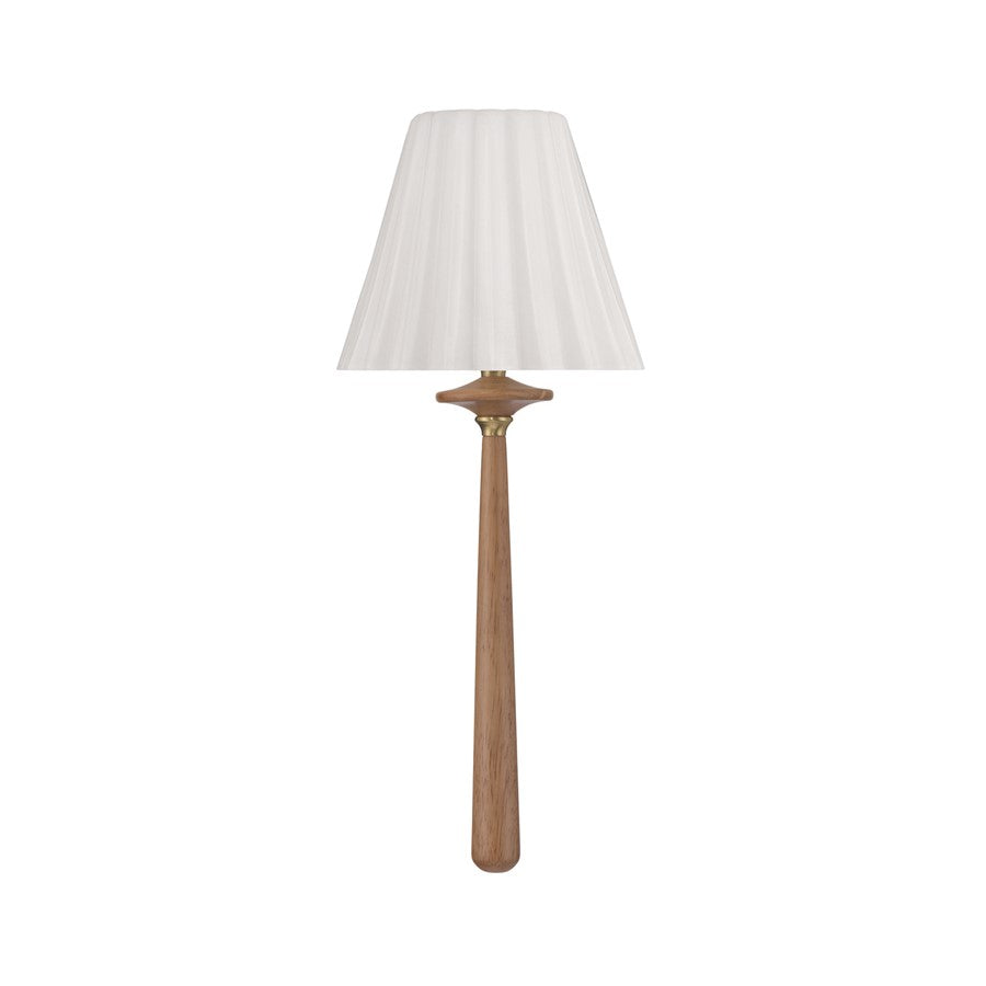 Crystorama Jules 1 Light 7.5" Sconce, Aged Brass/Wood/White