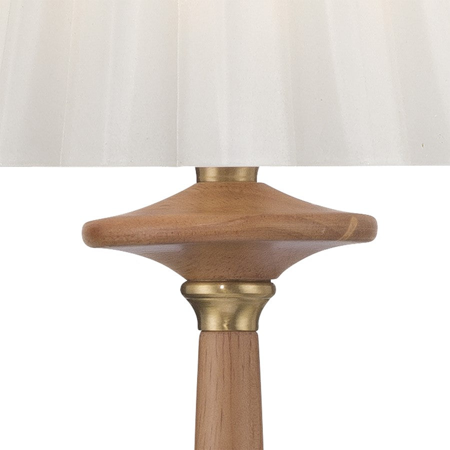 Crystorama Jules 1 Light 7.5" Sconce, Aged Brass/Wood/White