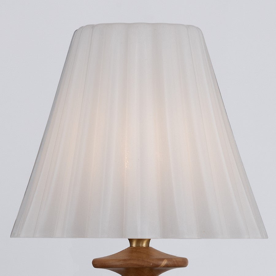 Crystorama Jules 1 Light 7.5" Sconce, Aged Brass/Wood/White