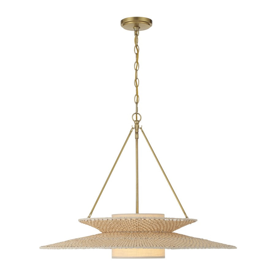 Crystorama Janipher 1 Light 29.5" Chandelier, Soft Gold/Ivory