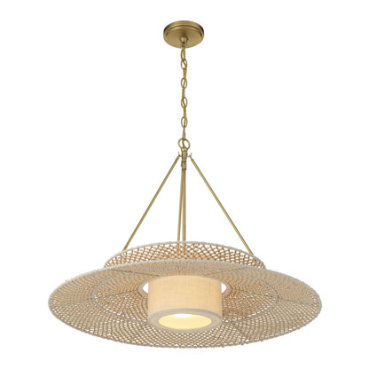 Crystorama Janipher 1 Light 29.5" Chandelier, Soft Gold/Ivory